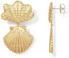 PAVOI 14K Gold Plated Dangle Sea Shell Earrings for Women - Statement Seashell Drop Dangle Earrin... | Amazon (US)