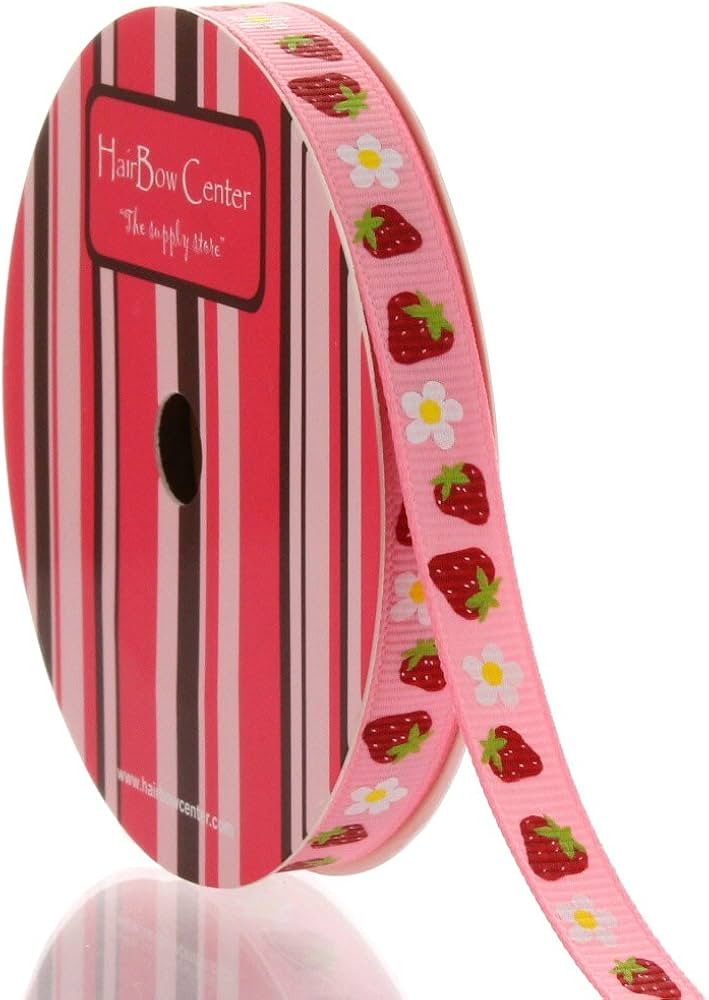 3/8" Strawberries Grosgrain Ribbon 5 Yard Pink | Amazon (US)
