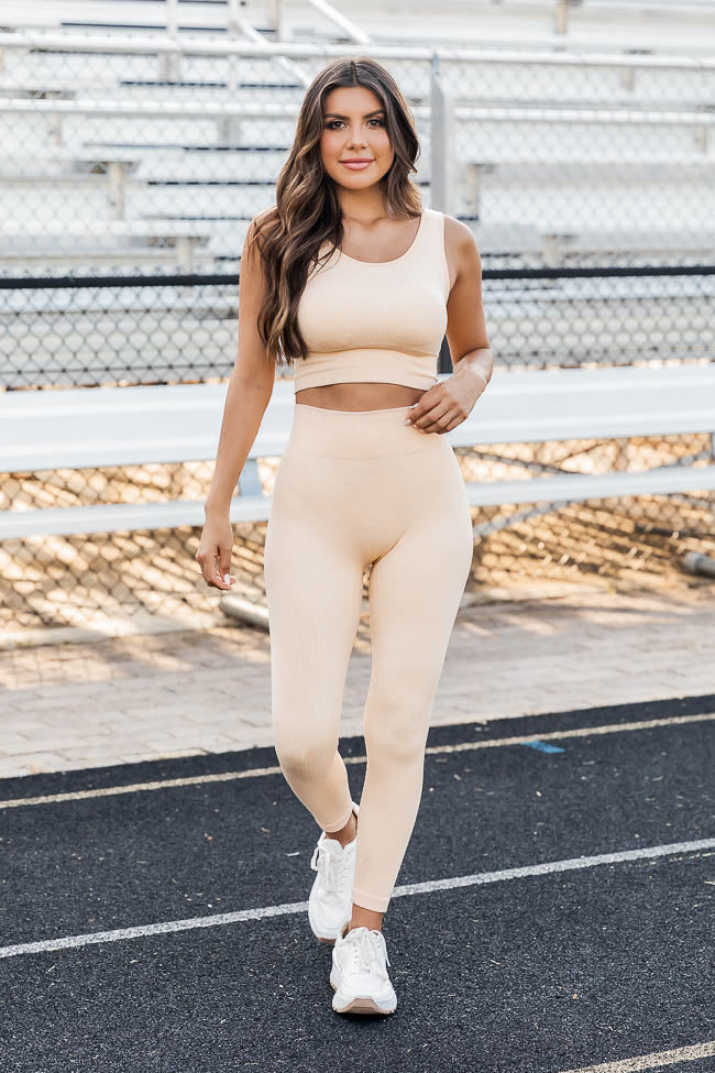 Refuse To Lose Apricot Mineral Wash Seamless Sports Bra | Pink Lily