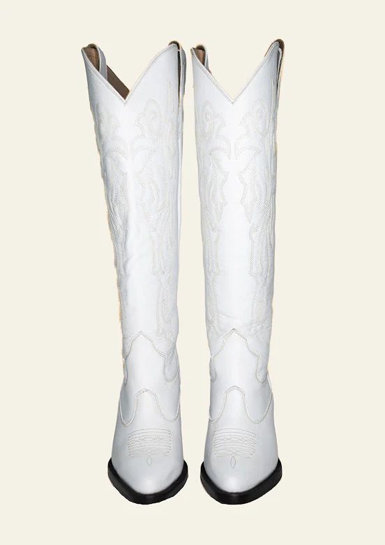 Aspen White Wide Calf Women's Western Boots | Fontleroy