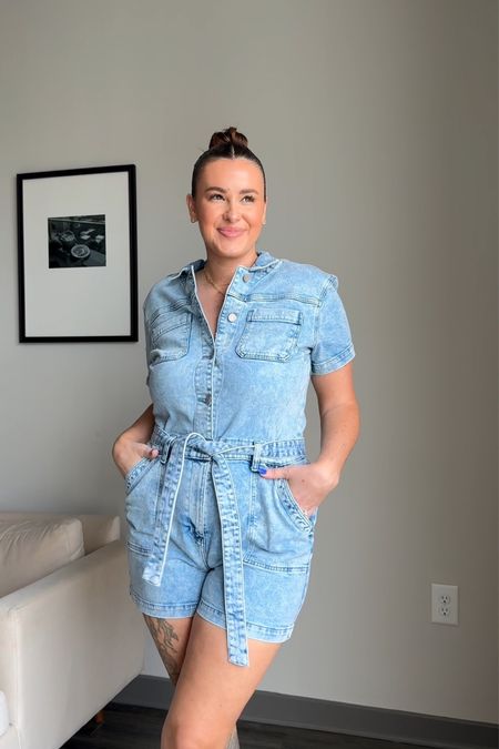 Denim romper for country concerts or festivals or nashville girls trip 🦋🥂✨ I’m wearing a size large :)

#LTKtravel #LTKstyletip #LTKmidsize