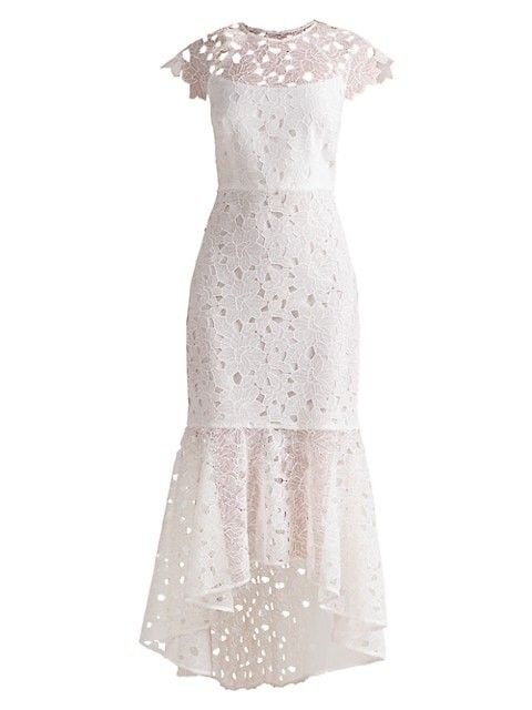 Mina Lace Flounce Dress - Bridal Shower Dress | Saks Fifth Avenue