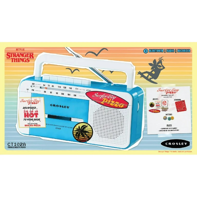 Walmart Exclusive Stranger Things Crosley Cassette Player Bundle - Includes Exclusive Sticker She... | Walmart (US)
