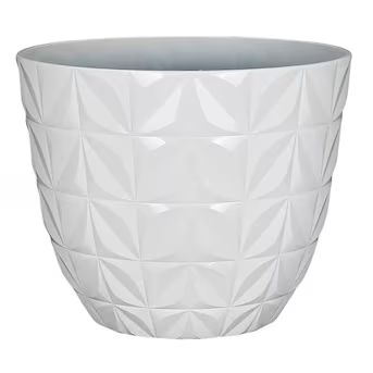 allen + roth 16.61-in W x 14.37-in H White Resin Contemporary/Modern Indoor/Outdoor Planter | Lowe's