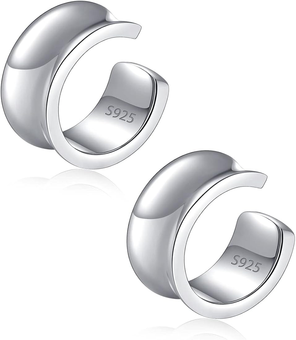CHIC & ARTSY Cuff Earrings 925 Sterling Silver Ear Cuff Earrings Non-Piercing Fake Helix Cartilag... | Amazon (US)