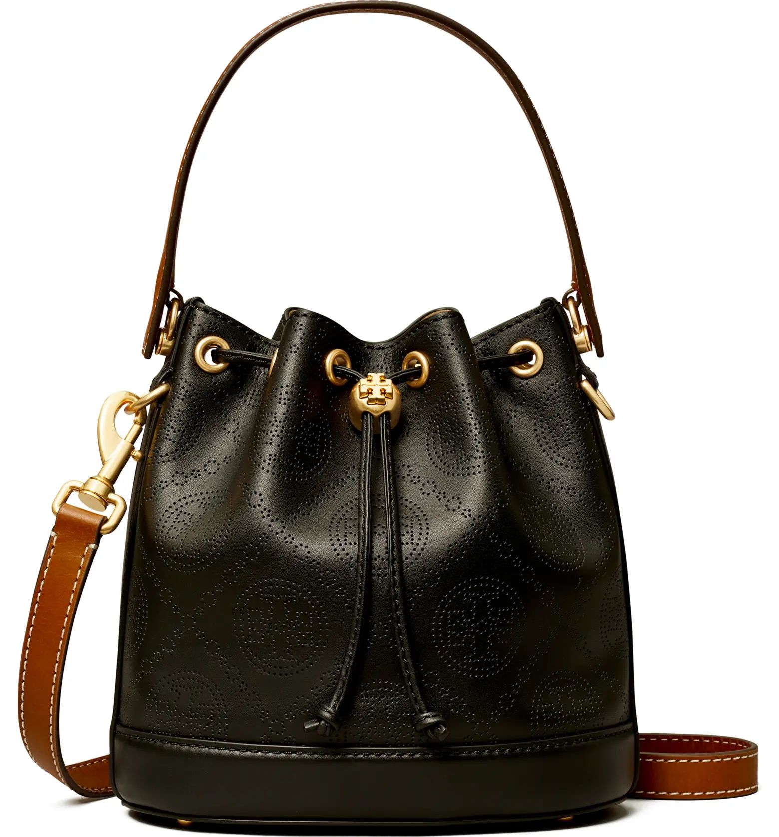 T Monogram Perforated Leather Bucket Bag | Nordstrom