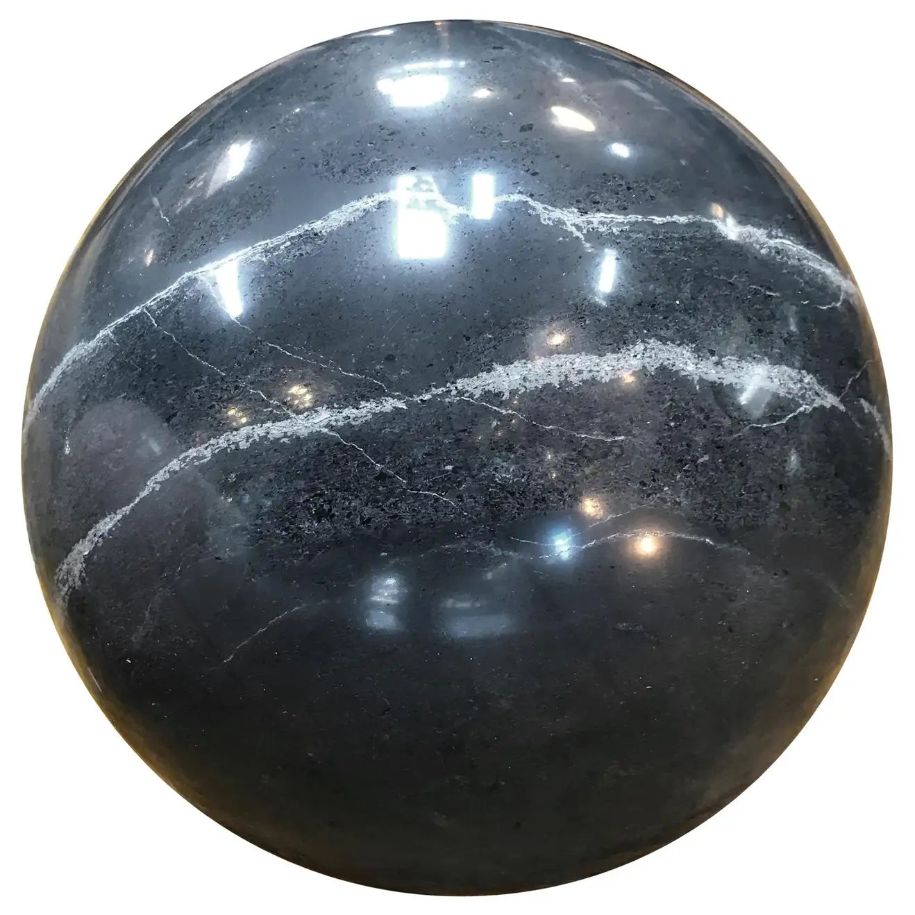 Decorative Dark Grey Marble Sphere, Italy | 1stDibs