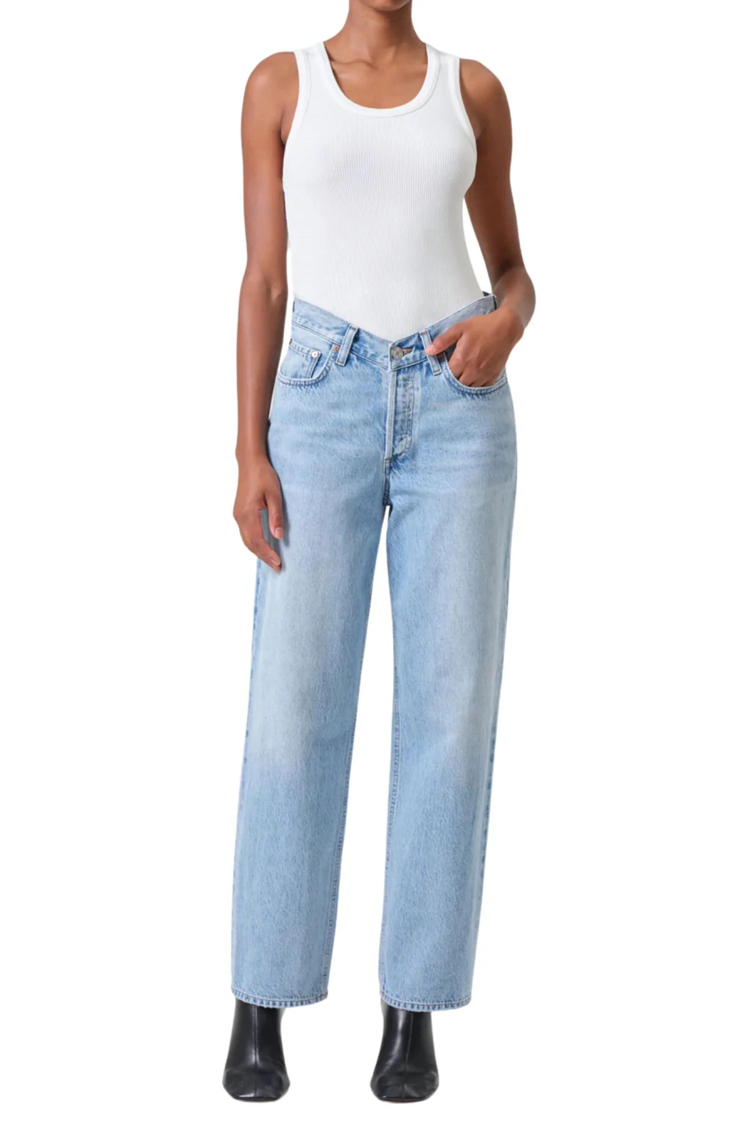 V-Waist Baggy Jean In Prevail | Shop Simon