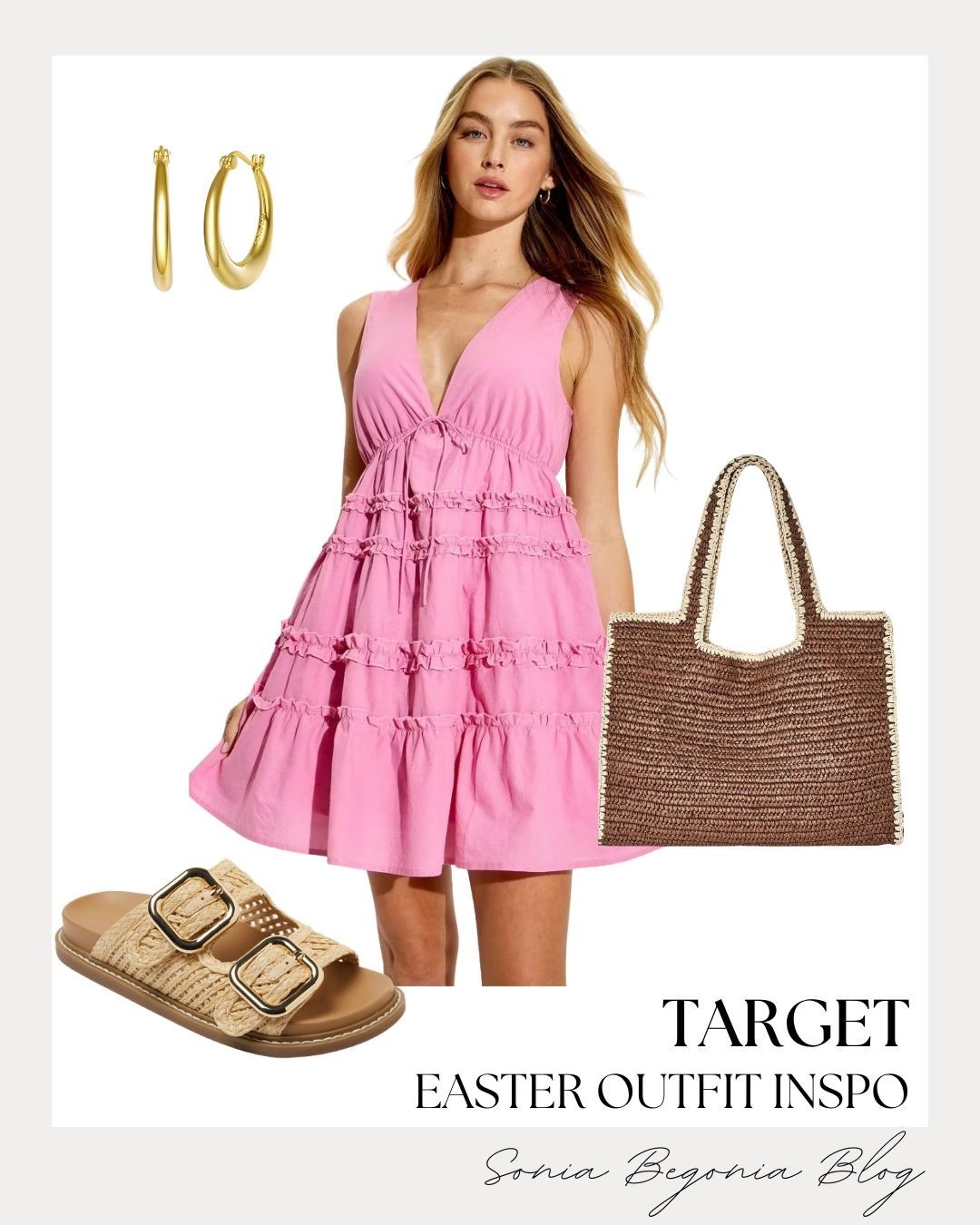 Pink Ruffles, Raffia, & Gold Hoops! 🎀

Embrace the bright and playful spirit of spring with this perfectly balanced Easter look from Target! 💖

I am obsessed with the statement piece: a vibrant pink tiered ruffle mini dress with a feminine V-neck and tie detail. I paired the romantic silhouette with vacation-ready textures, including straw double-buckle slide sandals and a woven raffia tote bag. Finish the look with classic gold hoop earrings for a polished touch—all under $50!

#OOTD
#TargetFinds
#EasterOutfit
#PinkDress
#SpringStyle
#RuffleDress
#RaffiaBag
#TargetStyle
#StrawSandals
#GoldHoops
#HolidayOutfit
#LTKStyle
#AffordableFashion
#SpringFashion
#StylingInspo

#LTKspringtrends #LTKspring #LTKootd