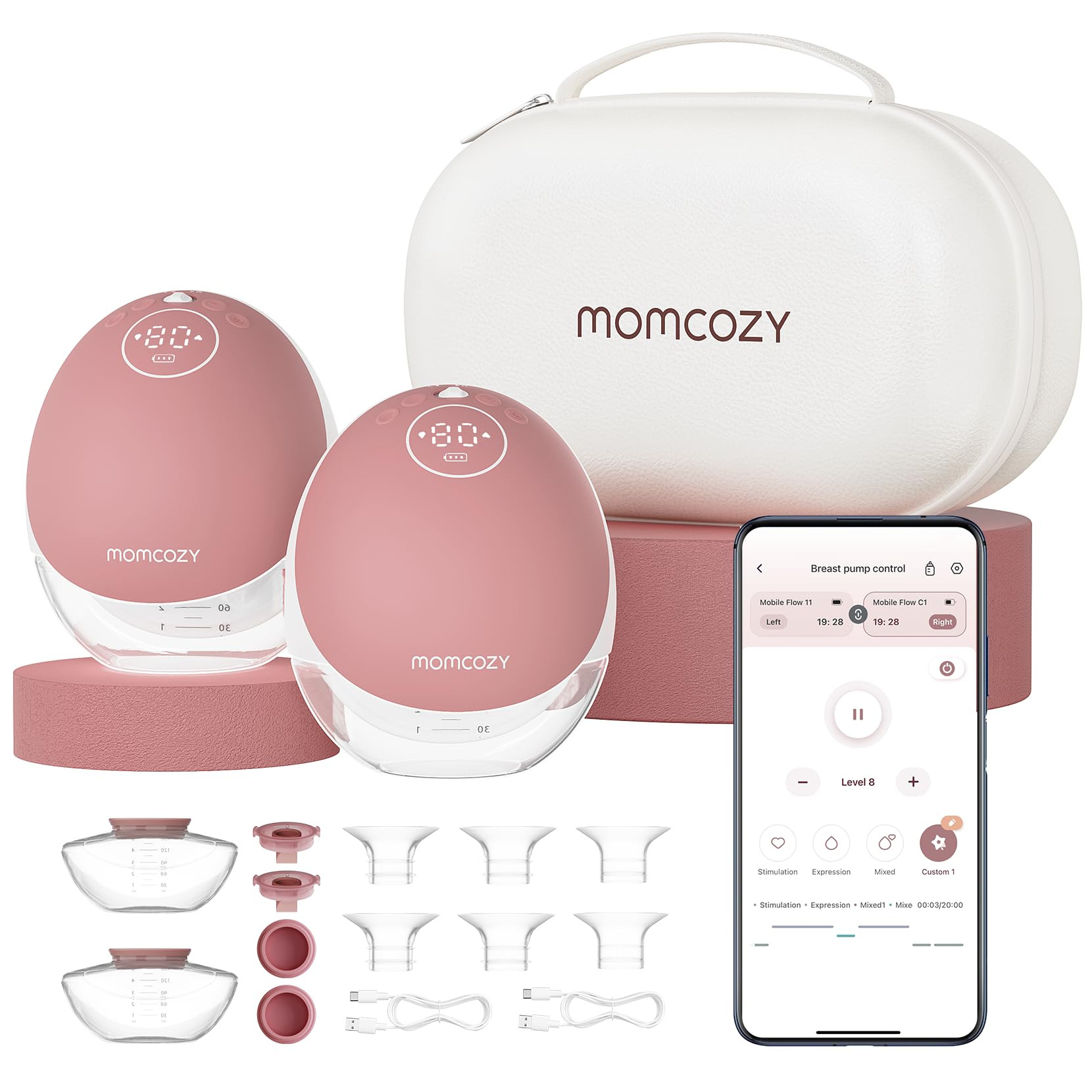 Momcozy Breast Pump Hands Free Mobile Flow | M9, App Discreet Control with Personalized Multi-Mod... | Amazon (US)