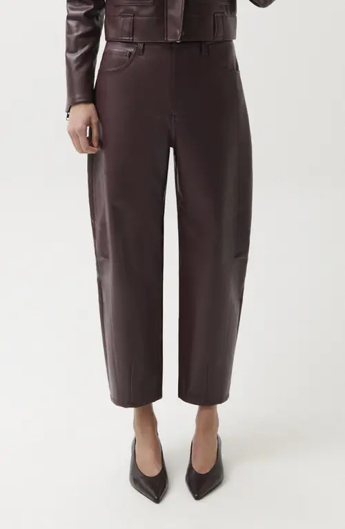 Pistola Eli Coated Ankle Barrel Leg Jeans in Cabernet at Nordstrom, Size 29 | Nordstrom