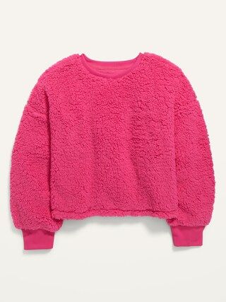 Slouchy Sherpa Cropped Pullover for Girls | Old Navy (US)