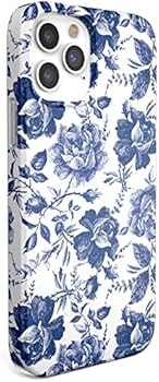 Casely iPhone 12/12 Pro Floral Case | Rose to Fame | Blue & White Rose Case | Amazon (US)