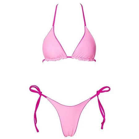 Pink Womens Bikinis Women Two Piece Cutout Bikini Sets Swimwear High Waist Bikini With Bottom Swimsuit for Women 2024 | Walmart (US)