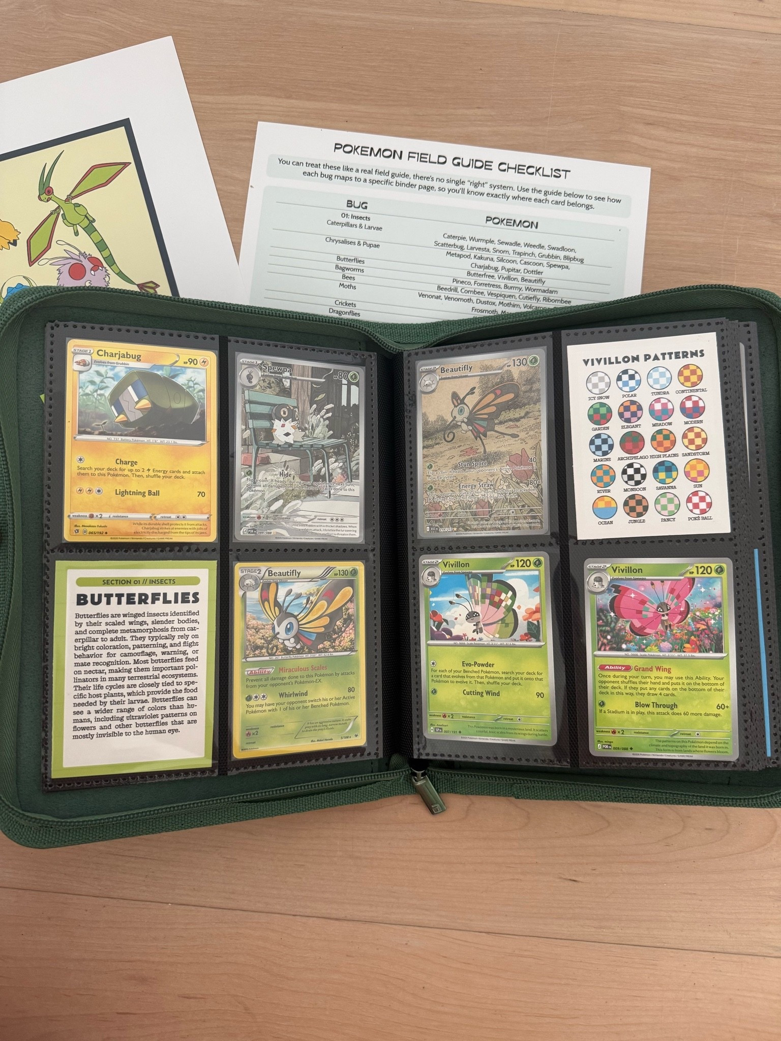 Pokémon field guides / two cats cards on Etsy / bug binder field guide / vault x binders