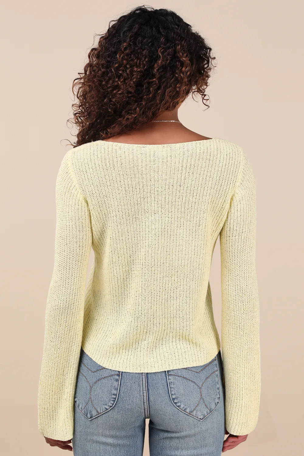 Springtime Sweetie Light Yellow Loose Knit Cardigan Sweater | Lulus