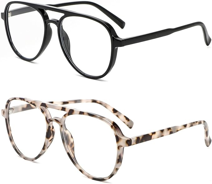 Amazon.com: DXYXYO 2 Pack Retro Aviator Reading Glasses for Women 1.5, Mens Classic Lightweight B... | Amazon (US)