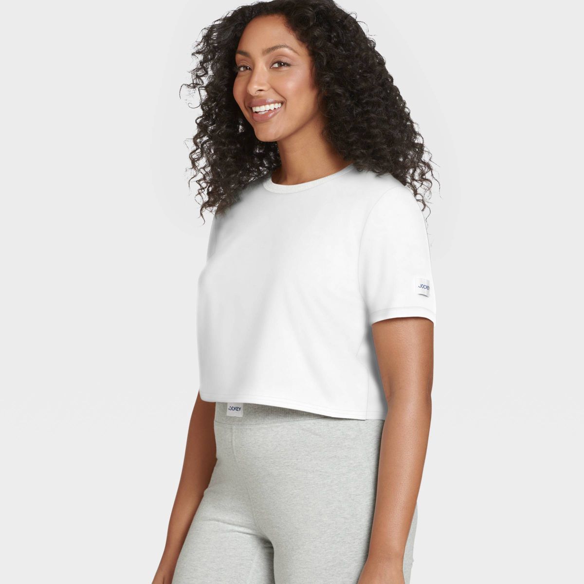 Jockey Generation™ Women's Organic Cotton Stretch Cropped T-Shirt - White | Target