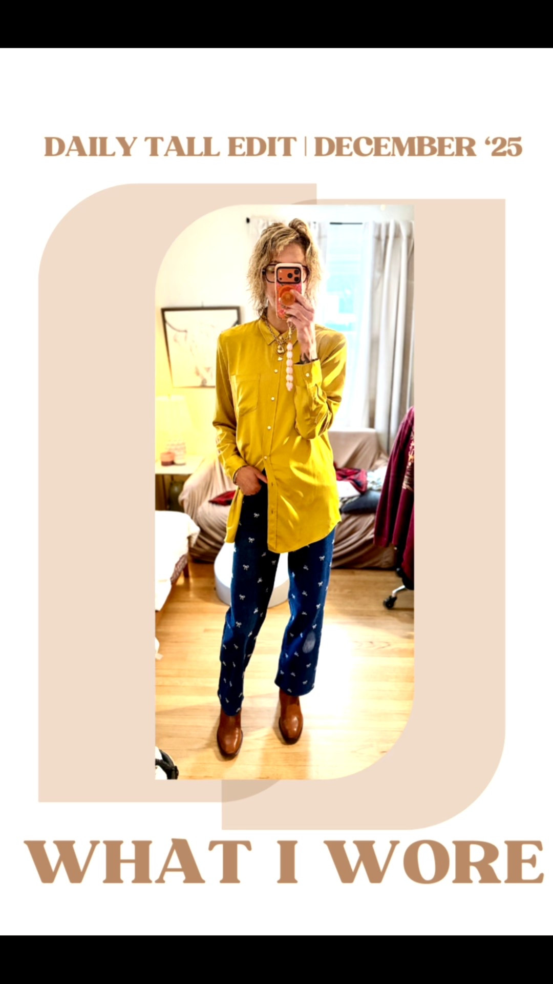 My Daily Tall Edit | Embroidered Denim & Satin Finds
What I’m wearing. What I bought. What I’m eyeing next.
👗 Wearing:
J.Crew Factory bow-embroidered slim wide-leg jeans. The sizing is confusing — I had to size down, and honestly could’ve gone down again — but I kept them for the looser fit. The embroidery is beautiful and well-done.
The length hits just past my ankle, so I paired them with taller ankle boots to make the proportions work.
On top: an oversized satin button-down from GAP. Very oversized, very good color, and slightly holiday-coded today.
🛍️ Purchased:
• Banana Republic Factory satin pants — two pairs. Mocha satin cargo style + cream satin trousers with a pleated front and a satin stripe down the side.
Both fit slightly oversized (apparently the 2024–2025 universal fit), and the length works best mid-rise for a 36" inseam. The quality is shockingly good — very Banana Republic, not “Factory.”
🛒 In My Cart:
• Anthropologie leopard barrel pants — satin, fun, but still office-friendly if styled right.
• American Eagle bow slippers — come in an XL that fits up to a women’s 12. Adorable and on-brand for my current bow era.
📏 For reference: I’m 6'3” with a 36” inseam.
💬 Comment SHOP for links sent to your DMs.
✨ Leopard pants: yes or no?


#LTKTall #LTKPlusSize #LTKMidsize