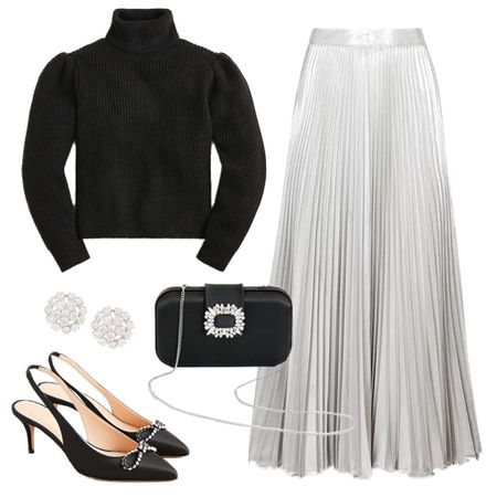 A little outfit inspo for your holiday office party 🖤✨ 

#tssedited #ootd #pleated #metallic #ootd #outfitinspo #embellished 

#LTKshoecrush #LTKSeasonal #LTKHoliday