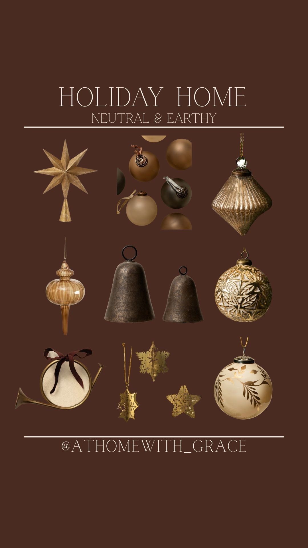Elevated earth Christmas. Moody and earthy tones. Christmas ornaments. Christmas decor. Tree decorations. Christmas bells. Glass ornaments  

#LTKSeasonal #LTKHome