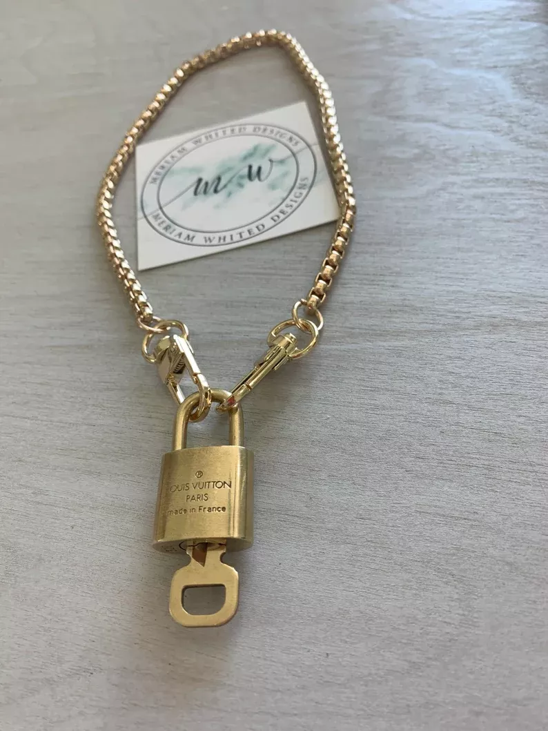 Upcycled LV Lock and Key Necklace - Eclections Boutique