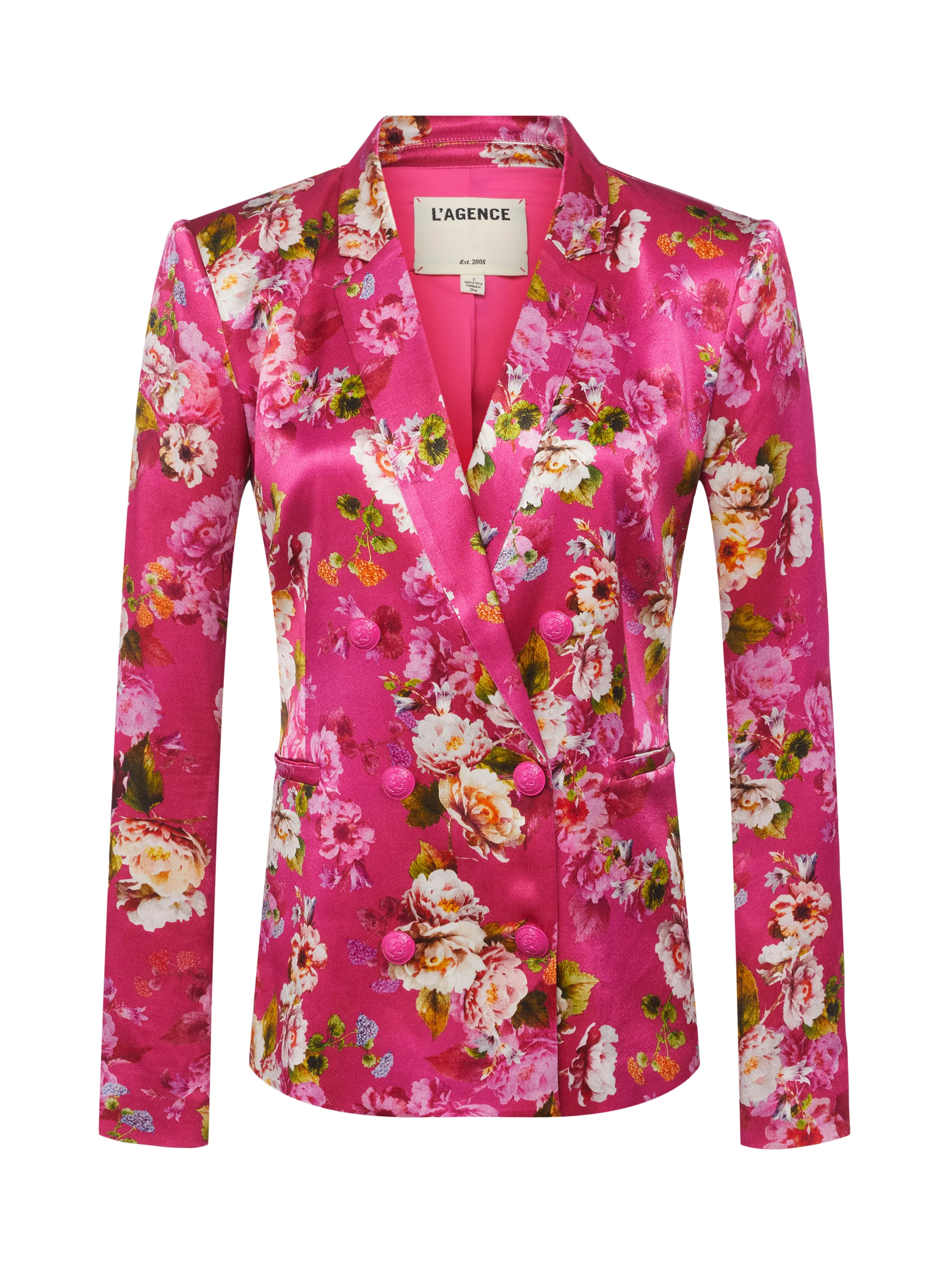 L'AGENCE Colin Blazer in Cabaret Pink Multi Moschata Rosa | L'Agence