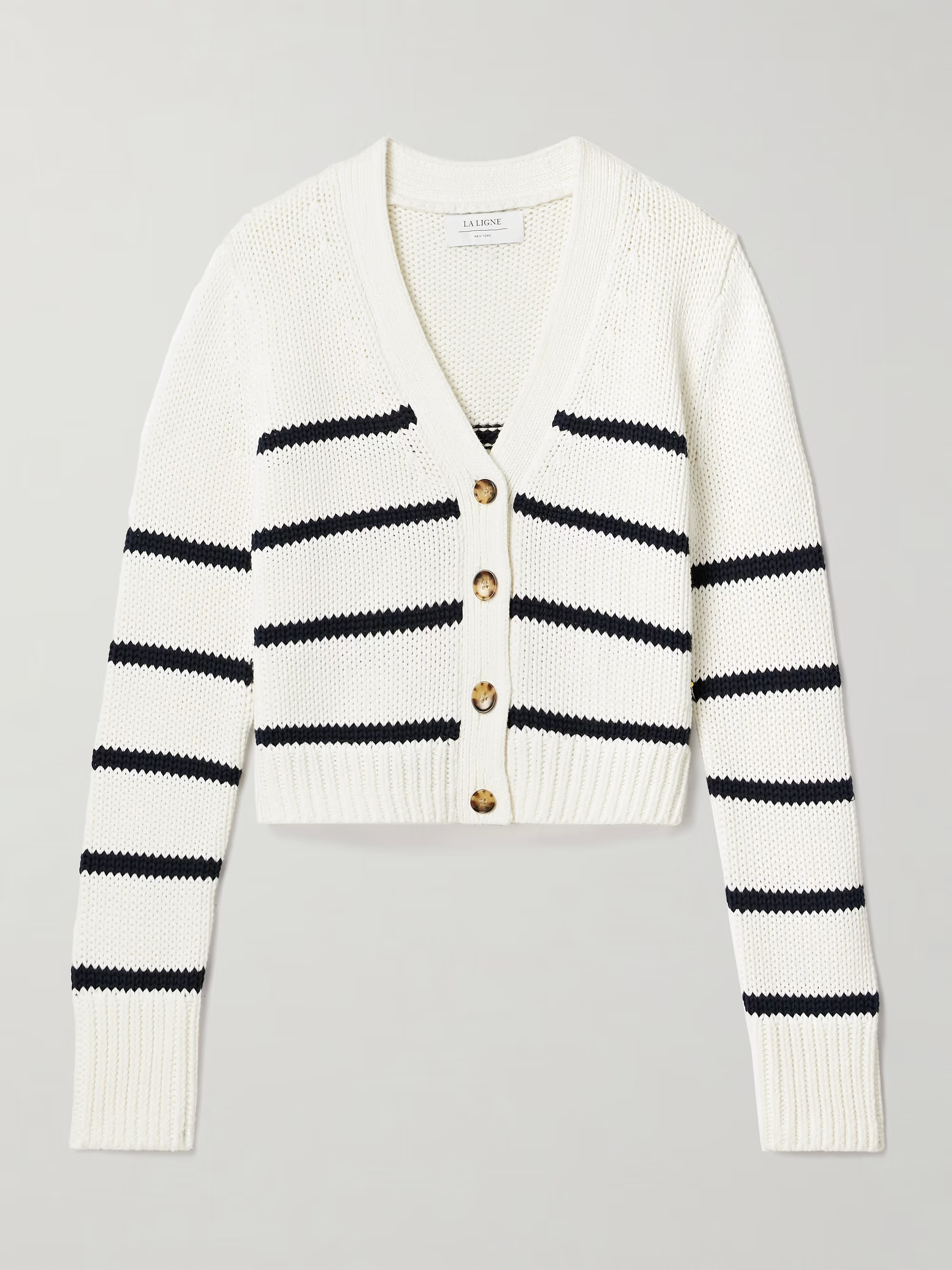 LA LIGNEMini Marina striped cotton cardigan | NET-A-PORTER (US)