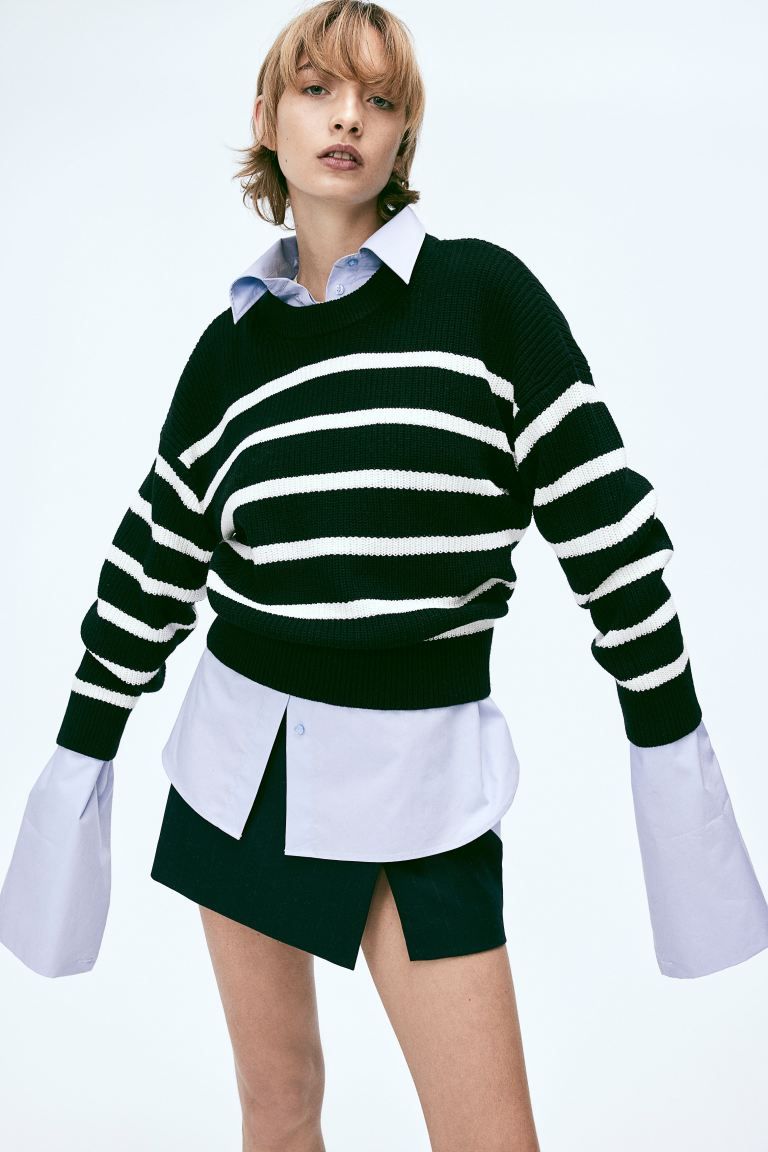 Sweater - Black/white striped - Ladies | H&M US | H&M (US + CA)