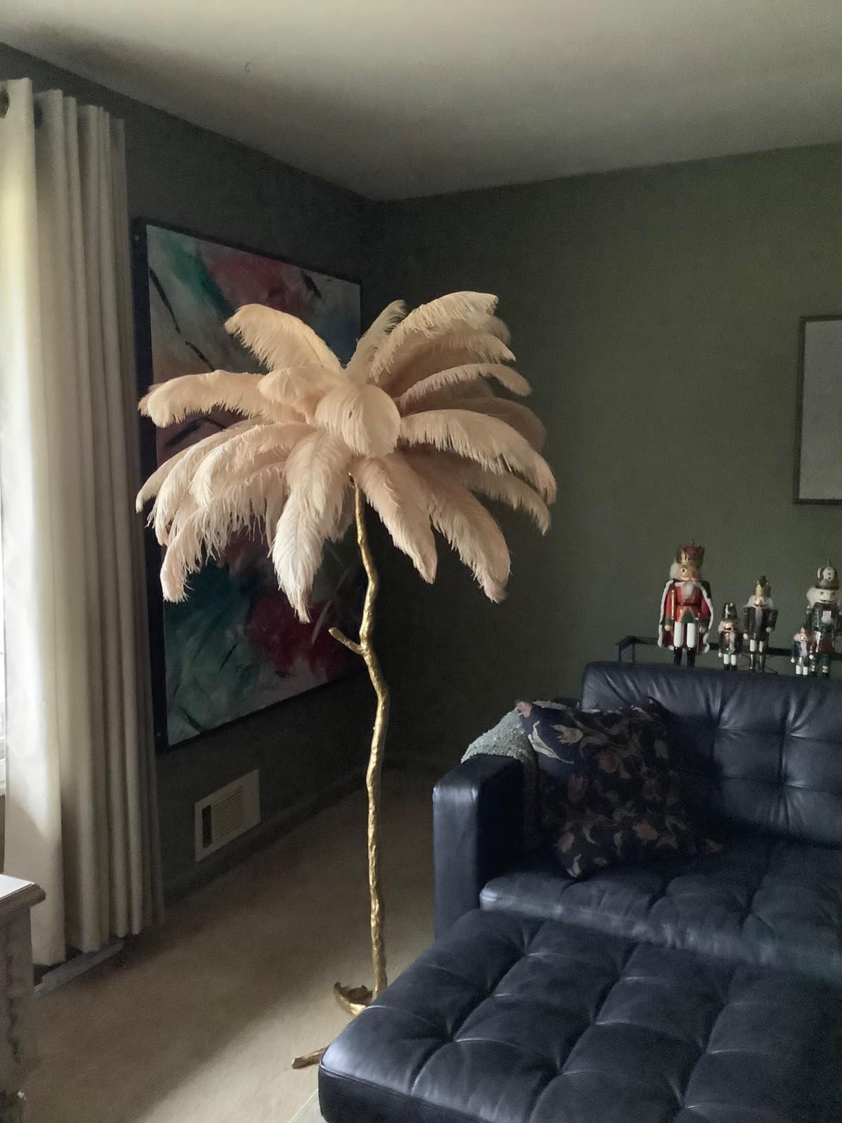 JAYMP Ostrich Feather Floor Lamp for Living Room Sofa Bedside Standing Reading Lamp Elegant Roman... | Amazon (US)