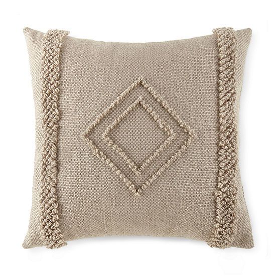 new!Linden Street 20x20" Square Embroidered Medallion Outdoor Throw Pillow | JCPenney