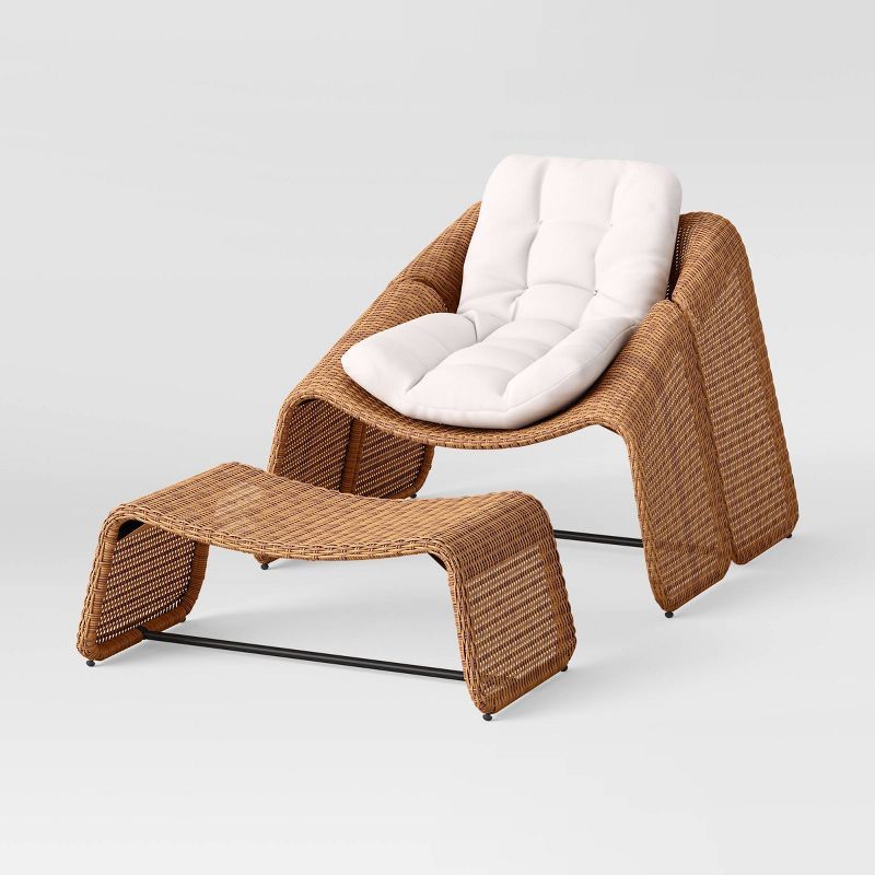 Wexler Statement Chair with Ottoman - Brown - Threshold™ | Target