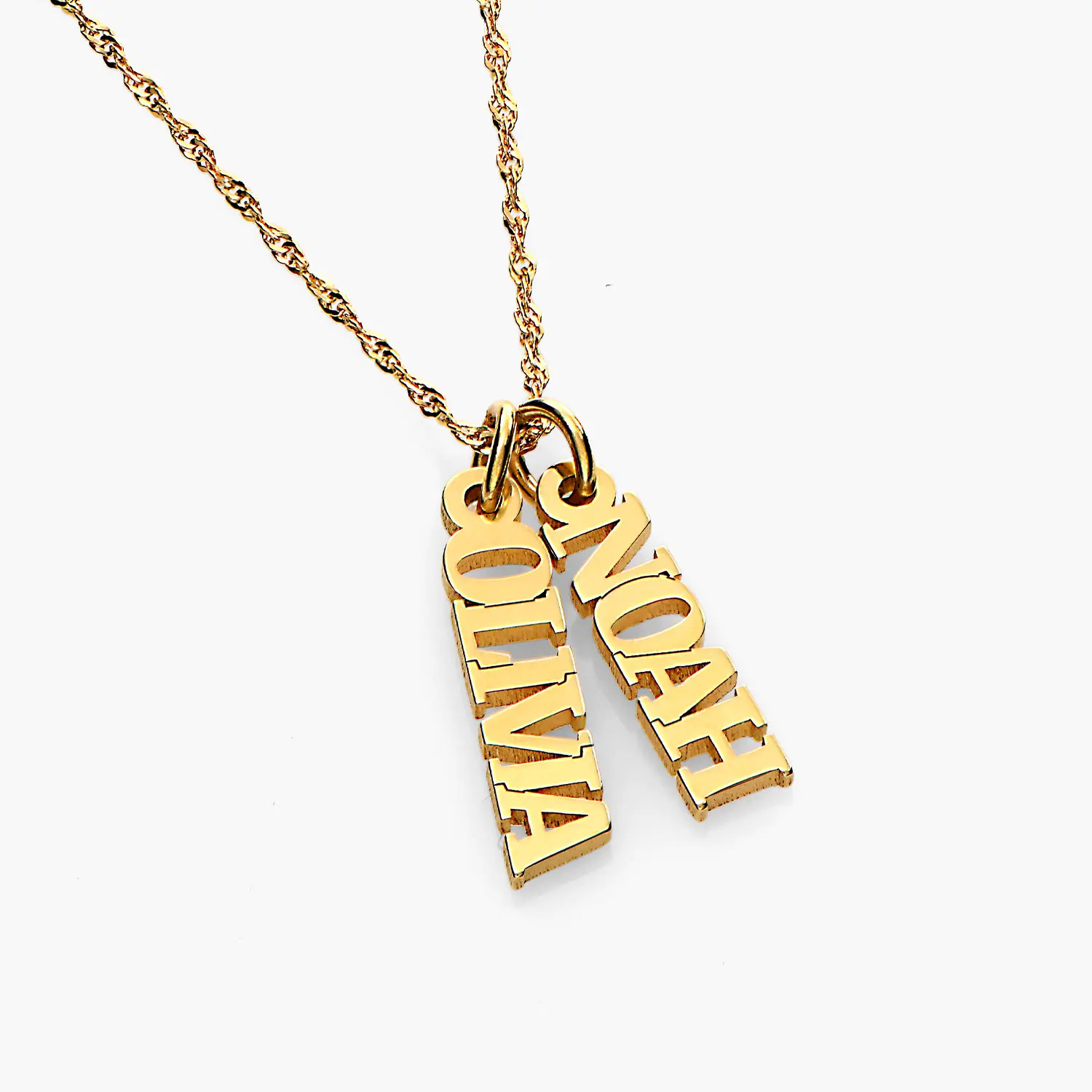 Singapore Chain Name Necklace - Gold Vermeil | Oak & Luna (US)