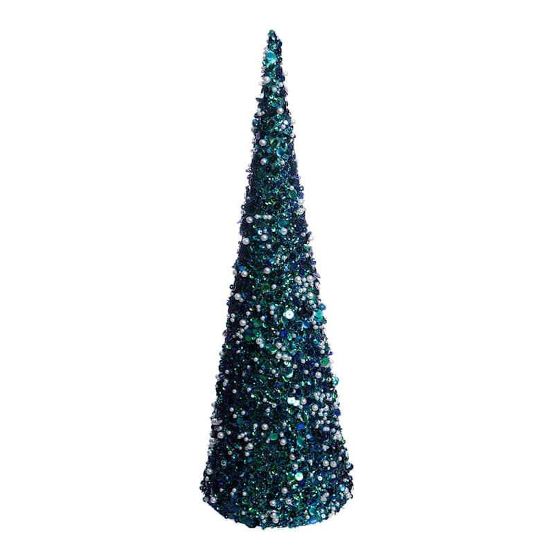 Turquoise Glittered Table Top Tree, 18" | At Home