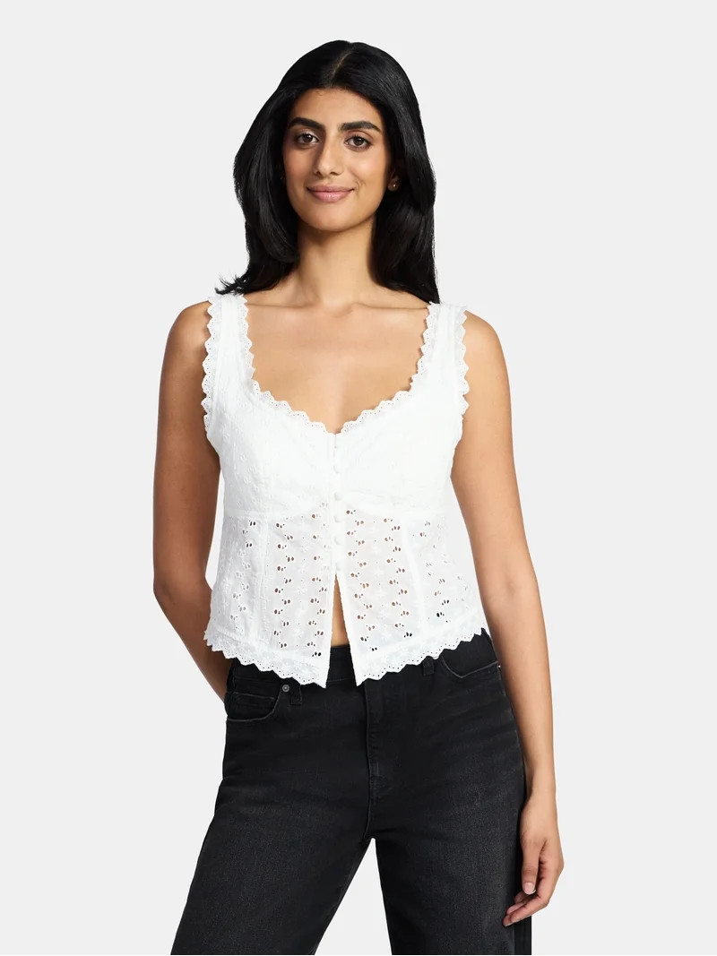 Madden NYC Women's Eyelet Tank Top | Walmart (US)