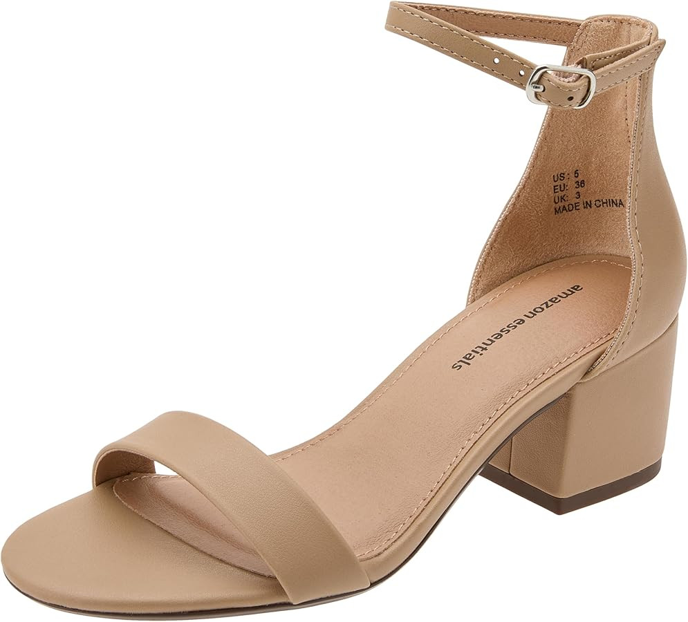 Amazon Essentials Women's Two Strap Heeled Sandal | Amazon (US)