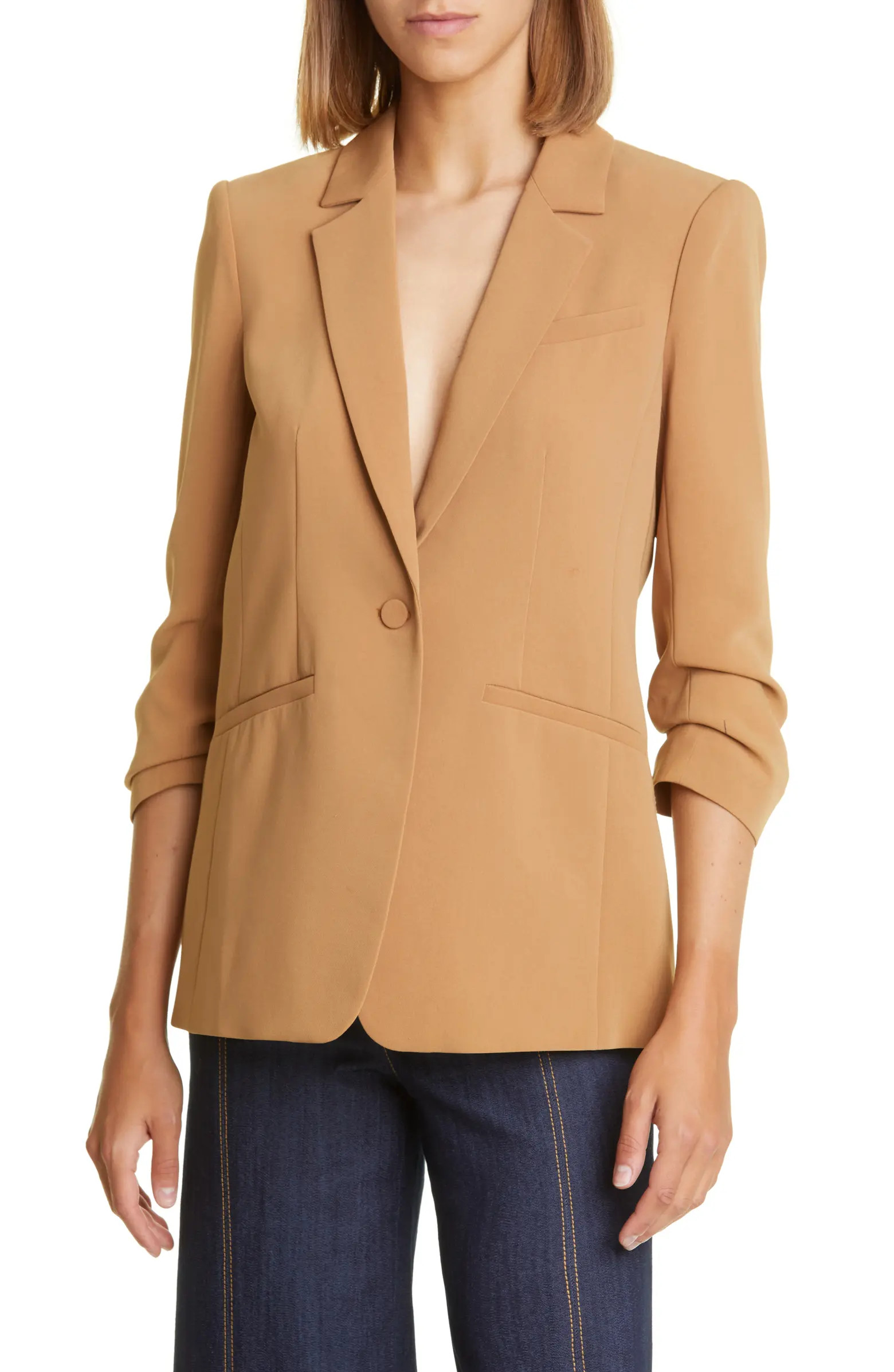 Cinq à Sept Khloe Ruched Sleeve Blazer | Nordstrom | Nordstrom