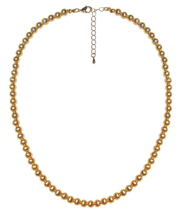 Diana Single Strand Beaded Necklace - 6mm Brushed Gold | Lisi Lerch Inc