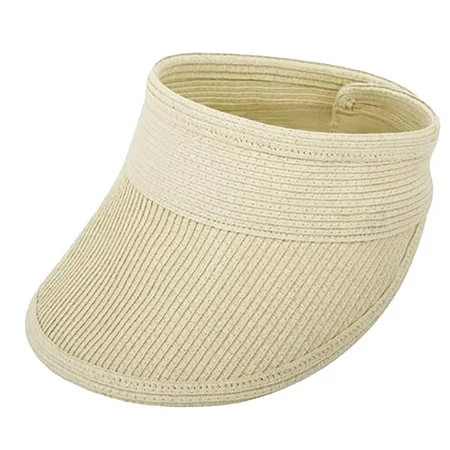 QunButy Beach Hat Summer Hats for Women Womens Wide Brim Roll-up Foldable Straw Sun Visors Caps | Walmart (US)