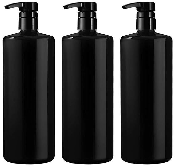 BAR5F Empty Shampoo Bottles with Pump, Black, Great 1 Liter/32 Ounce Refillable Dispensing Contai... | Amazon (US)