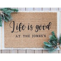 Life Is Good | Doormat Custom Personalized Mat Gift Family Name Last Is | Etsy (US)