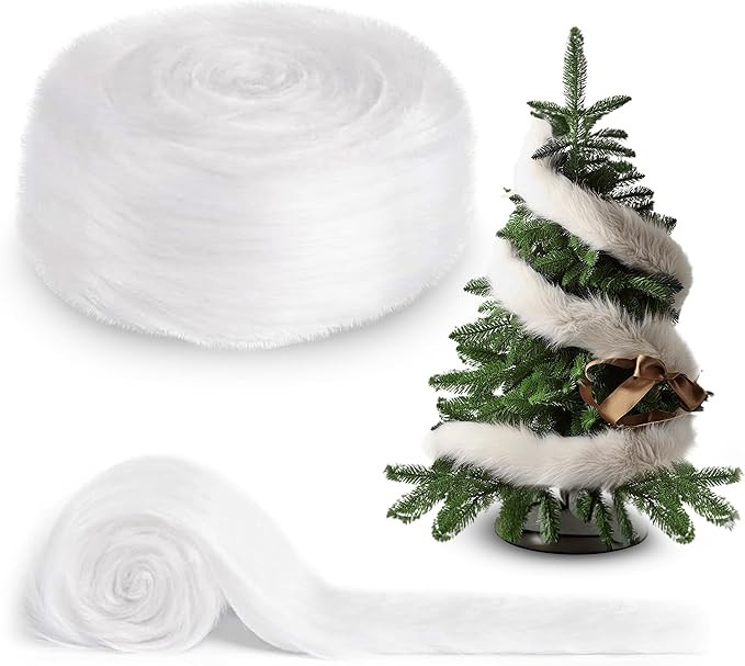 Fur | Faux Fur Fabric | White Fur Ribbon Trim Fabric - 3" Wide x 36" Long (3 FT) Fake Fur Fabric ... | Amazon (US)