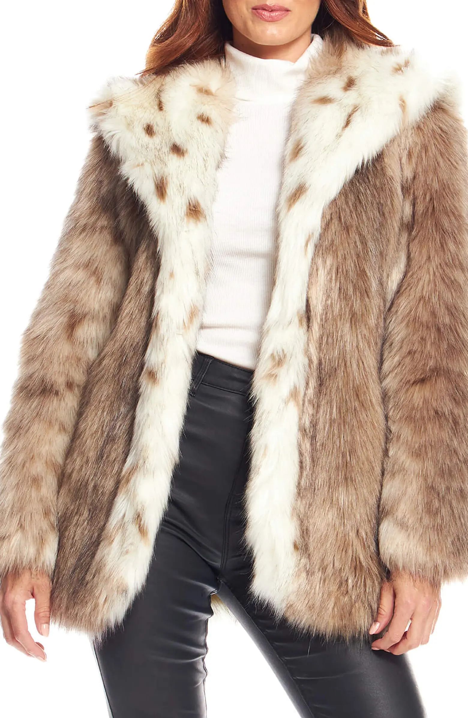 Gold Fox Faux Fur Hooded Coat | Nordstrom
