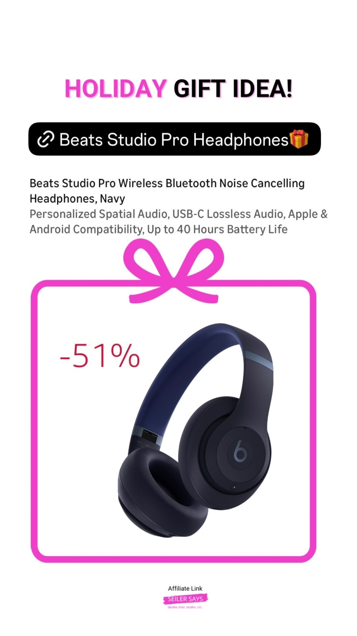Amazon holiday, Christmas gift idea! Beats studio pro wireless Bluetooth noise canceling headphones. Apple and android compatible. Up to 40 hours battery life

#LTKGiftGuide #LTKCyberWeek #LTKHoliday