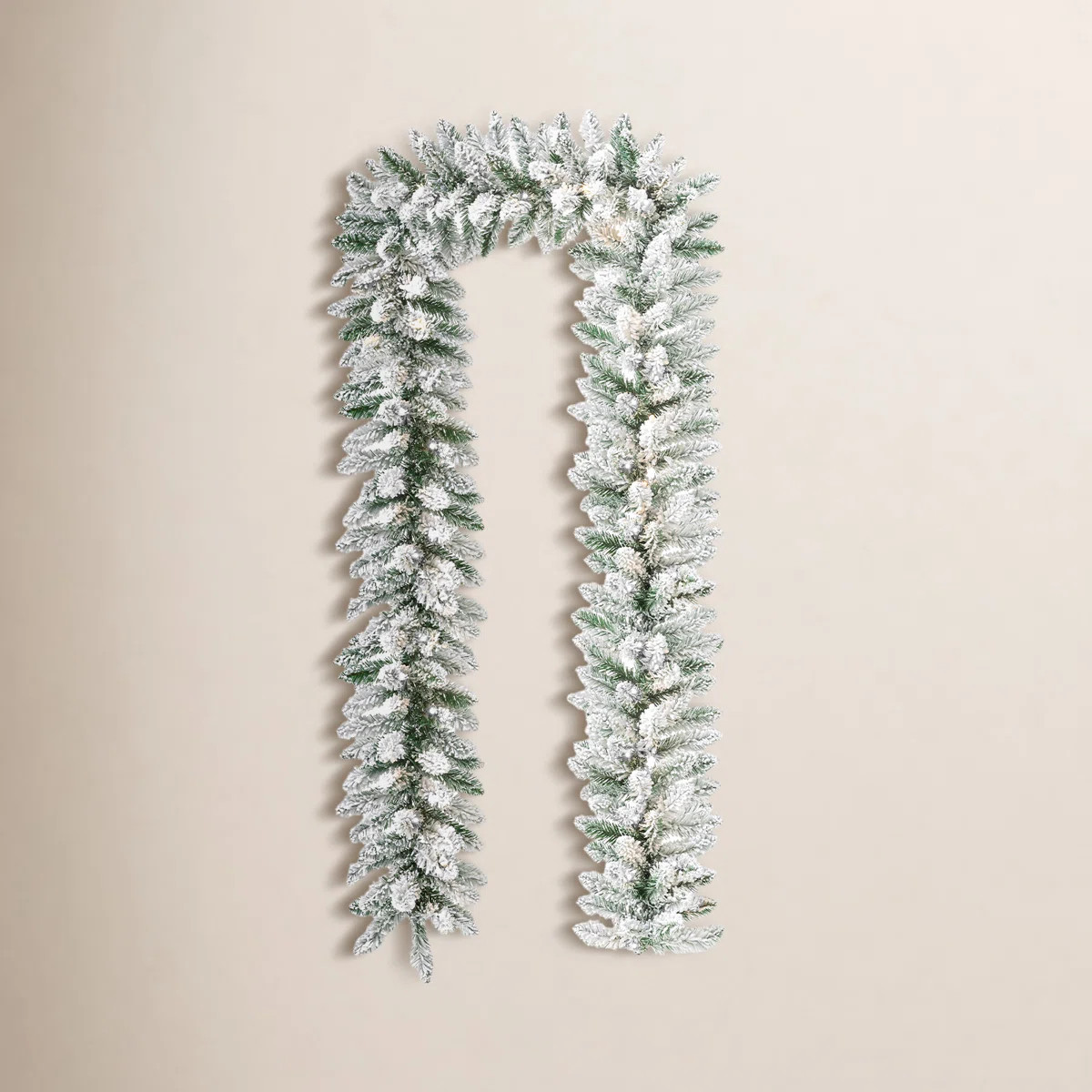 Soperton 6' Pre-Lit Snow Flocked Christmas Garland with 35 Warm Lights and Timer (Set of 2) | Birch Lane