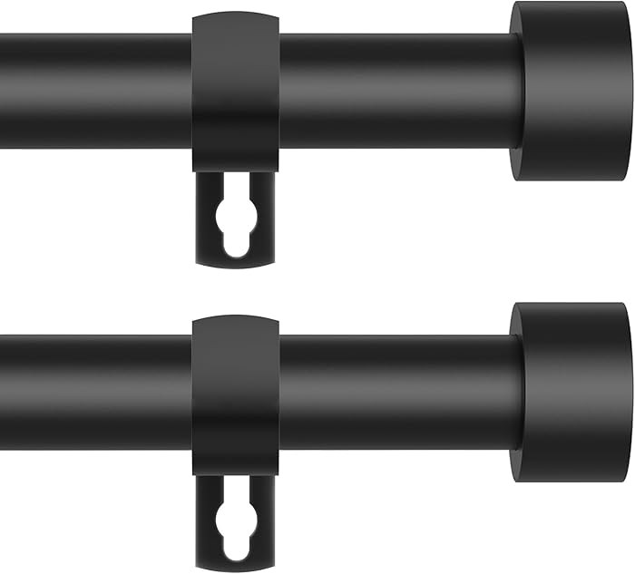 Black Curtain Rods for Windows 28 to 48 Inch,2 Pack 5/8 Inch Diameter Small Curtain Rod Set,Heavy... | Amazon (US)