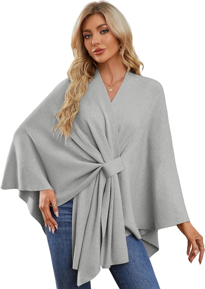 PULI Women's Elegant Shawl Wraps Soft Open Front Poncho Sweater for Spring Fall Winter | Amazon (US)