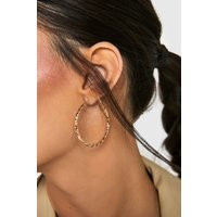 Womens Gold Twisted Hoop Earrings - One Size | boohoo (US & Canada)