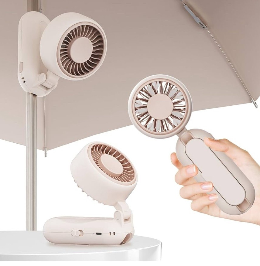 Clip-On Mini Fan for Umbrella - Portable Handheld, 9H Runtime, 4 Speeds, 180° Adjustable, Foldable, Fits 8-12mm Handle, Battery Operated forTravel/Beach/Camping,Personal fan for Women- Pink

#LTKSummerEdit #LTKSeasonal #LTKTravel