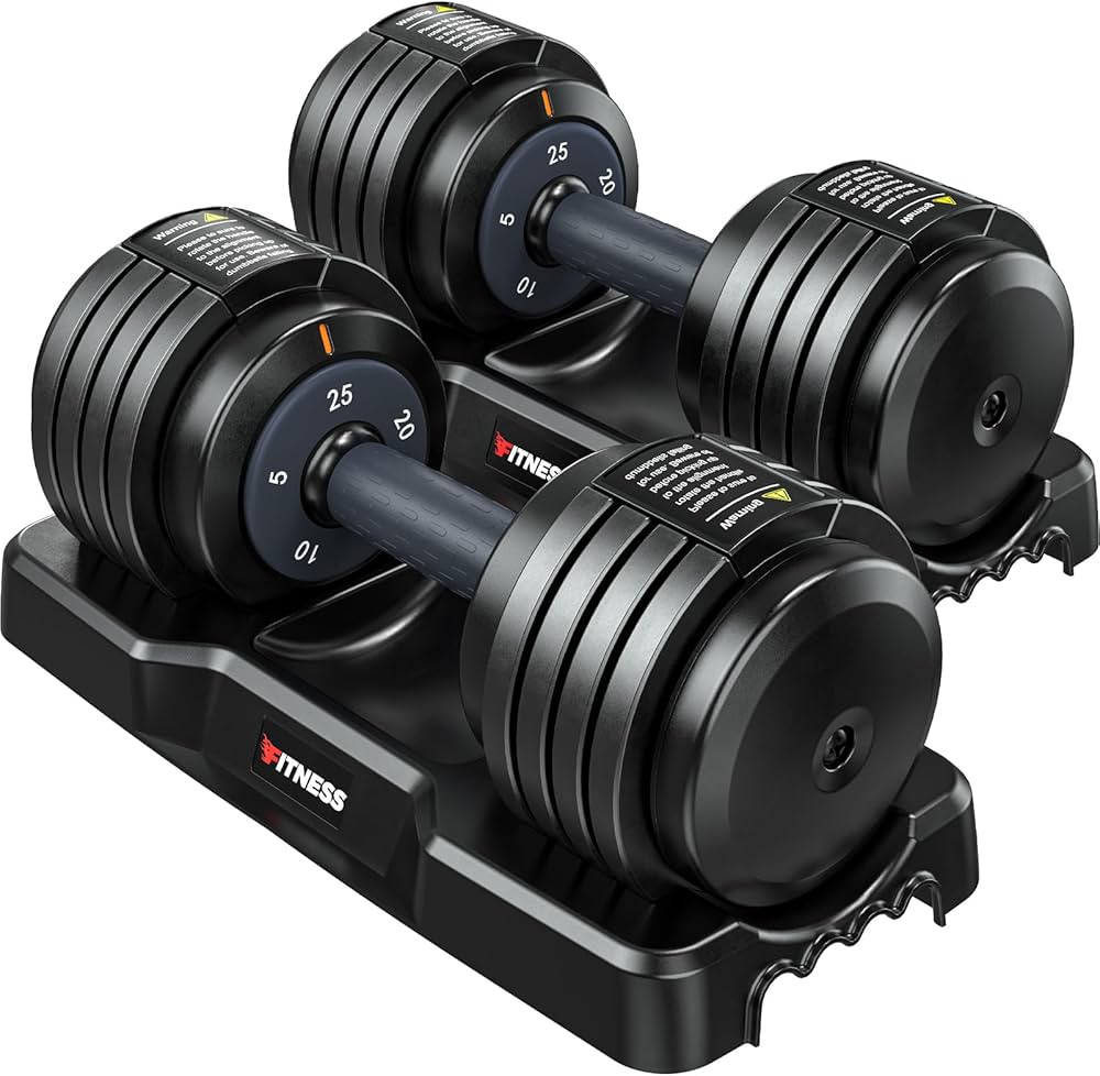 Adjustable Dumbbells Set of 2, 1-Sec Adjustable Weights Dumbbells Set, 5 in 1 Free Adjustable Dum... | Amazon (US)